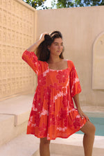 Kahea Dress in Lei Pua (Retro Orange)