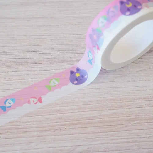 Kitt & Bunn Supply Co Stationary Cute Purple Cat Washi Tape Cute Purple Cat Washi Tape | Kitt & Bunn Supply Co. | sungkyulgapa sungkyulgapa